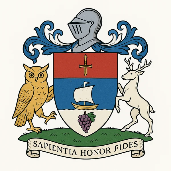 Blason de la famille Depagneux — voile et grappe de raisin